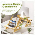 Rehausseur de bureau debout réglable en bambou de 22 pouces Home Collection