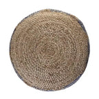 HomeRoots Pouf/Repose-pieds cylindrique géométrique bleu 18