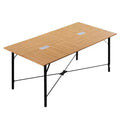 VEVOR Conference Table, 6 ft Office Meeting Table for 6-8 Person, Modern Rectangle Seminar Desk with Metal Legs, Meeting Desk Ideal for Office,Brown