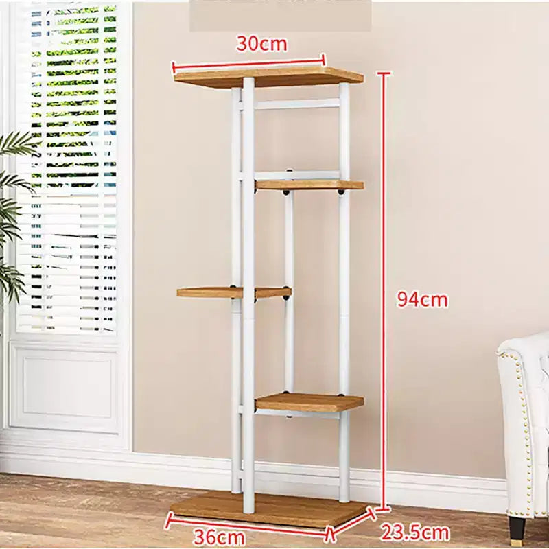 Support de Plante Intérieur Extérieur, Étagère d'Angle Haute à 4 Niveaux pour Plantes, Étagère Haute en Métal Multi-Niveaux pour Plantes, Présentoir pour Patio Jardin