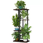Support de Plante Intérieur Extérieur, Étagère d'Angle Haute à 4 Niveaux pour Plantes, Étagère Haute en Métal Multi-Niveaux pour Plantes, Présentoir pour Patio Jardin