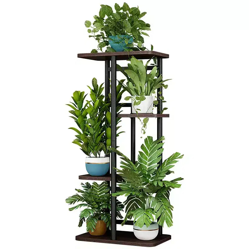 Support de Plante Intérieur Extérieur, Étagère d'Angle Haute à 4 Niveaux pour Plantes, Étagère Haute en Métal Multi-Niveaux pour Plantes, Présentoir pour Patio Jardin