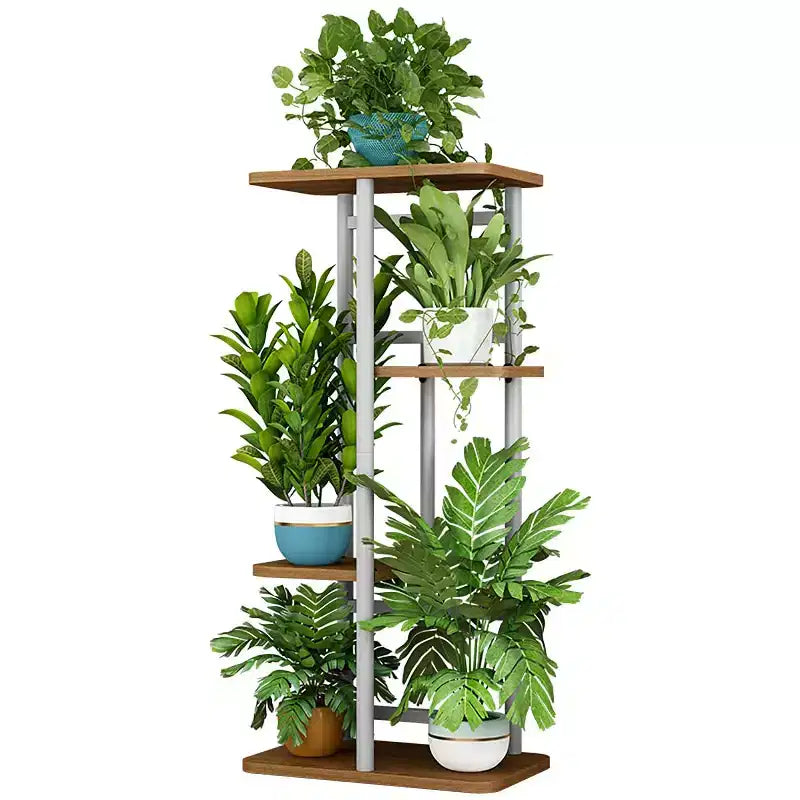 Support de Plante Intérieur Extérieur, Étagère d'Angle Haute à 4 Niveaux pour Plantes, Étagère Haute en Métal Multi-Niveaux pour Plantes, Présentoir pour Patio Jardin