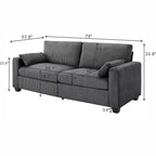 Causeuse moderne en tissu rembourré GDFStudio Garcia avec housses amovibles
