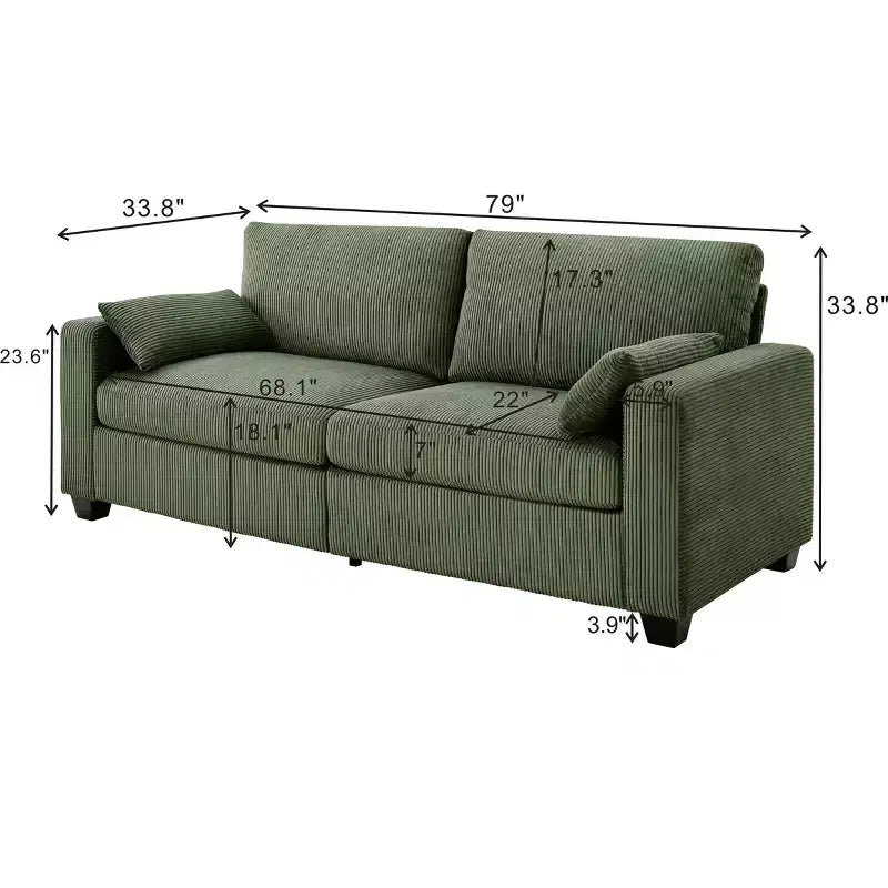 Causeuse moderne en tissu rembourré GDFStudio Garcia avec housses amovibles