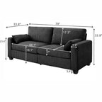 Causeuse moderne en tissu rembourré GDFStudio Garcia avec housses amovibles