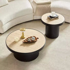 Ensemble de 2 tables basses rondes GDFStudio Larkspur avec plateaux en pierre frittée