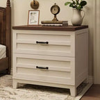 Lateral File Cabinet with 2 Deeper Drawers, Farmhouse Wooden Large Filing Storage Cabinet w/Hanging for Legal/Letter/A4 Size, Thick Tabletop