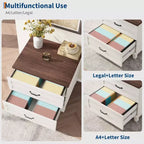 Lateral File Cabinet with 2 Deeper Drawers, Farmhouse Wooden Large Filing Storage Cabinet w/Hanging for Legal/Letter/A4 Size, Thick Tabletop