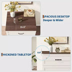 Lateral File Cabinet with 2 Deeper Drawers, Farmhouse Wooden Large Filing Storage Cabinet w/Hanging for Legal/Letter/A4 Size, Thick Tabletop