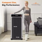 JIONJOY Compact Armless Treadmill: Quiet Under-Desk Walker for Small Spaces, Slim & Portable - Ideal for Home Office & Apartment Fitness