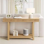 Console étroite en bois à 2 niveaux de style campagnard, avec étagère, pour l'arrière d'un canapé, une entrée, un couloir, un salon