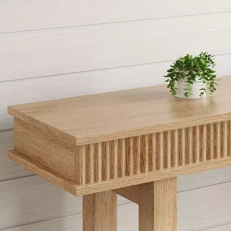 Console étroite en bois à 2 niveaux de style campagnard, avec étagère, pour l'arrière d'un canapé, une entrée, un couloir, un salon