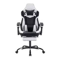 LauKingdom Gaming Chair with Footrest, Ergonomic High-Back Gamer Chair, Adjustable Headrest & Lumbar, PU Leather Racing Style for Office & Home