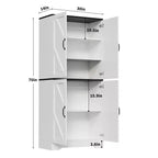 Kitchen Pantry Cabinet with Sliding Barn Doors & Adjustable Shelves - Freestanding Storage for Dining Room & Living Room