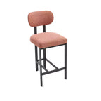 HomeRoots Set of Two 26 Orange and Black Fabric and Metal Counter Height Bar Chairs