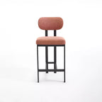 HomeRoots Set of Two 26 Orange and Black Fabric and Metal Counter Height Bar Chairs