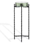 Kathaleen Cast Glass Drink Table - SFV7906 - Black/Clear - Safavieh Couture