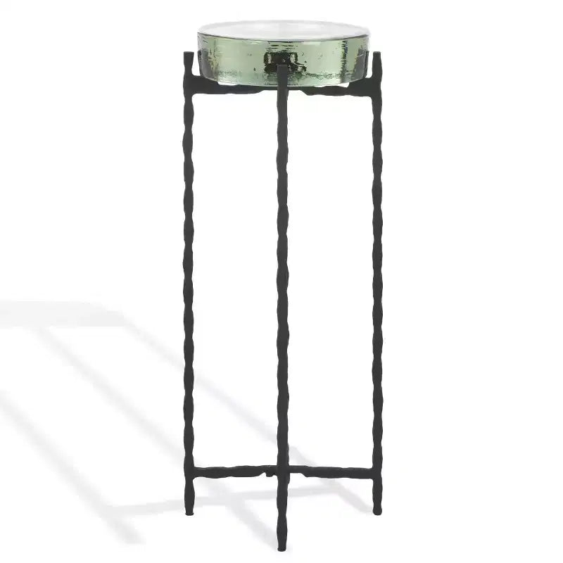 Kathaleen Cast Glass Drink Table - SFV7906 - Black/Clear - Safavieh Couture