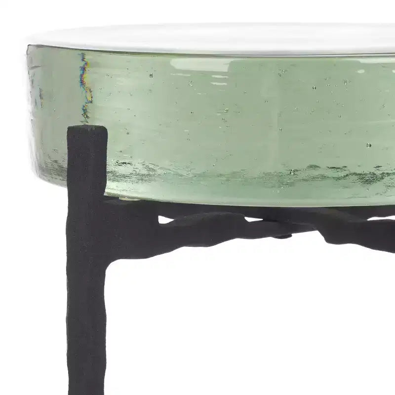 Kathaleen Cast Glass Drink Table - SFV7906 - Black/Clear - Safavieh Couture