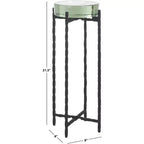 Kathaleen Cast Glass Drink Table - SFV7906 - Black/Clear - Safavieh Couture