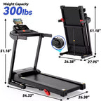 Treadmills on Sale, Home Gym Folding Treadmill 3.1HP with Manual Incline, Cardio Workout Machine, 64 Programs, 300 lb Capacity