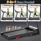 Treadmills on Sale, Home Gym Folding Treadmill 3.1HP with Manual Incline, Cardio Workout Machine, 64 Programs, 300 lb Capacity