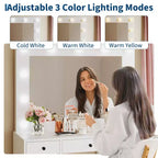 47 Makeup Vanity with Mirror, 7 Storage Drawers & 1 Door, Modern Wooden Dressing Table, for Home, Living Room