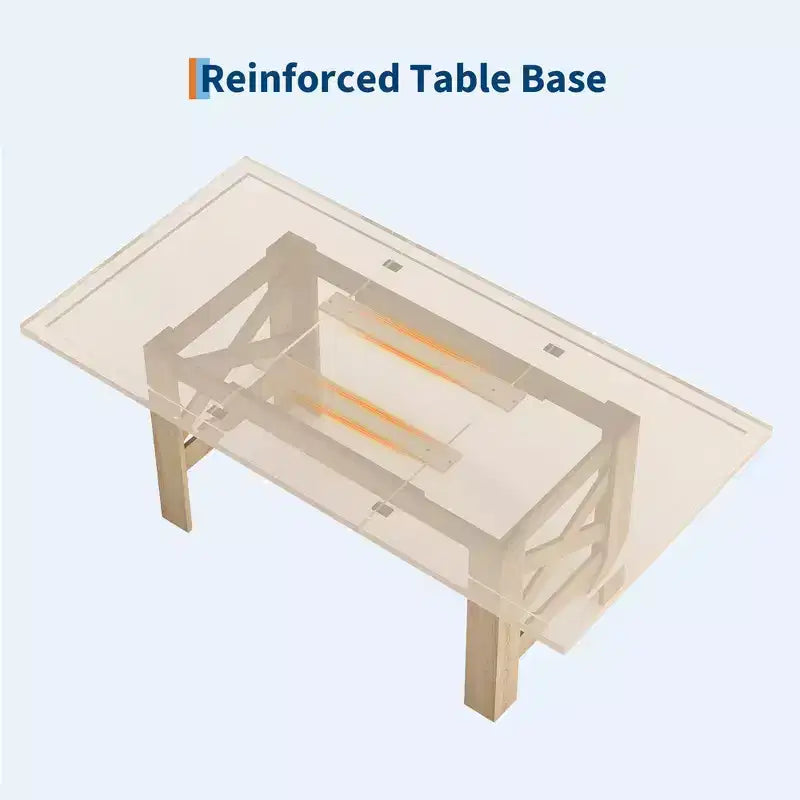Table à manger rectangulaire de ferme de 180 cm pour 6-8 personnes, avec cadre en acier robuste en forme de X et plateau épais aspect bois, idéale pour les réunions de famille.