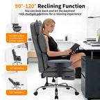 Ergonomic High-Back Office Chair with Adjustable Footrest, Comfortable Lumbar Support, for Home, Office