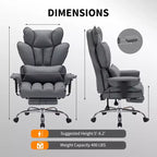 Ergonomic High-Back Office Chair with Adjustable Footrest, Comfortable Lumbar Support, for Home, Office