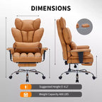 Ergonomic High-Back Office Chair with Adjustable Footrest, Comfortable Lumbar Support, for Home, Office