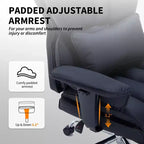 Ergonomic High-Back Office Chair with Adjustable Footrest, Comfortable Lumbar Support, for Home, Office