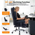 Ergonomic High-Back Office Chair with Adjustable Footrest, Comfortable Lumbar Support, for Home, Office