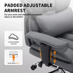 Ergonomic High-Back Office Chair with Adjustable Footrest, Comfortable Lumbar Support, for Home, Office