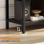 Meuble TV de 147 cm de large avec rangement, meuble TV moderne avec pieds réglables, compatible avec les téléviseurs jusqu'à 65 pouces pour le salon