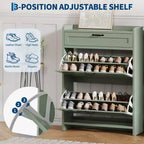 Shoe Cabinet for Entryway  [Number] Flip Drawers & Top Drawer, Wood Hidden Storage, Freestanding Narrow Organizer for Hallway, Living Room
