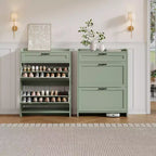Shoe Cabinet for Entryway  [Number] Flip Drawers & Top Drawer, Wood Hidden Storage, Freestanding Narrow Organizer for Hallway, Living Room
