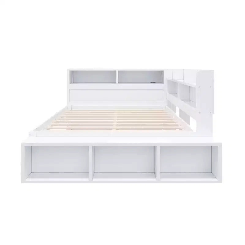 Whisen Full Daybed Frame Solid Wood Daybed with Storage Cabinets, Shoe Cabinet