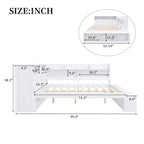 Whisen Full Daybed Frame Solid Wood Daybed with Storage Cabinets, Shoe Cabinet
