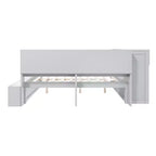 Whisen Full Daybed Frame Solid Wood Daybed with Storage Cabinets, Shoe Cabinet