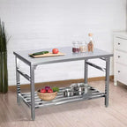 Stainless Steel Folding Table 48x30, Heavy-Duty Commercial Prep with 500 lbs Capacity, Adjustable Undershelf, Easy Assembly for Kitchen
