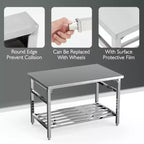 Stainless Steel Folding Table 48x30, Heavy-Duty Commercial Prep with 500 lbs Capacity, Adjustable Undershelf, Easy Assembly for Kitchen