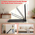 Whisen 2 in 1 Upgrade Foldable Treadmills, Home Exercise Equipment Treadmills, Under Desk Walking Pad with Handle Bar & Incline
