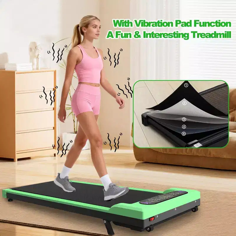 Whisen 2 in 1 Upgrade Foldable Treadmills, Home Exercise Equipment Treadmills, Under Desk Walking Pad with Handle Bar & Incline