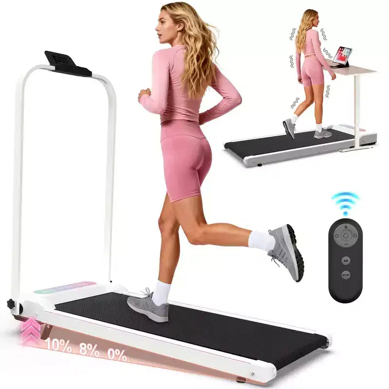 Whisen 2 in 1 Upgrade Foldable Treadmills, Home Exercise Equipment Treadmills, Under Desk Walking Pad with Handle Bar & Incline