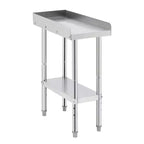 Stainless Steel Equipment Stand, 400 lb Capacity with 2 Edge Baffle, for Commercial Restaurant, Hotel, and Home Kitchen