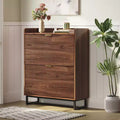 Acekool Narrow Shoe Storage Cabinet with 2 Flip Drawers, Wooden Hidden Shoe Rack Organizer for Entryway Hallway, Walnut
