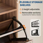 Acekool Narrow Shoe Storage Cabinet with 2 Flip Drawers, Wooden Hidden Shoe Rack Organizer for Entryway Hallway, Walnut