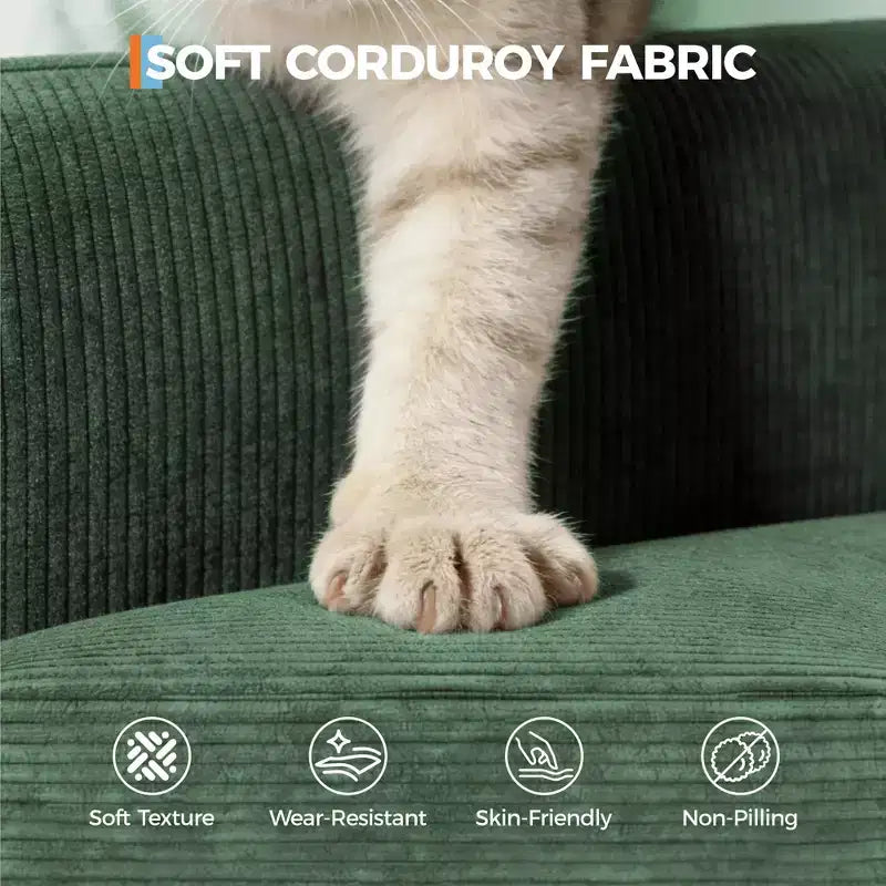 Canapé profond moderne de 86 pouces, rembourré confortable avec 2 coussins décoratifs et housses amovibles pour salon, appartement et petits espaces